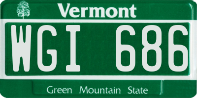 VT license plate WGI686