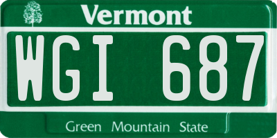 VT license plate WGI687