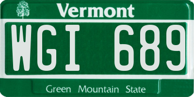 VT license plate WGI689