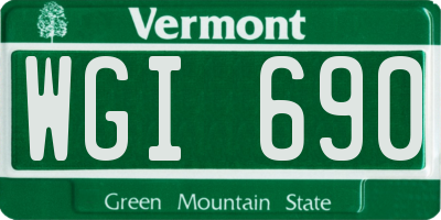 VT license plate WGI690