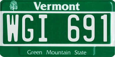 VT license plate WGI691