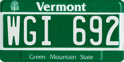 VT license plate WGI692