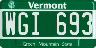 VT license plate WGI693