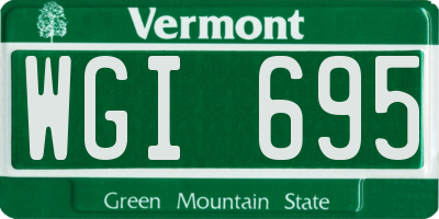 VT license plate WGI695