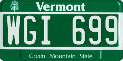 VT license plate WGI699
