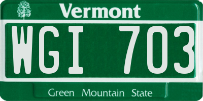 VT license plate WGI703