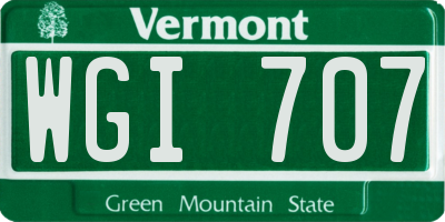 VT license plate WGI707