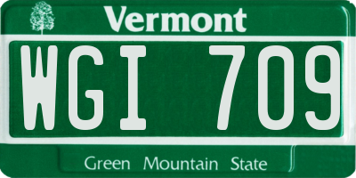VT license plate WGI709