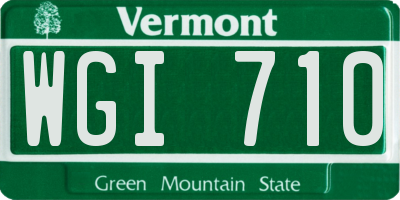 VT license plate WGI710