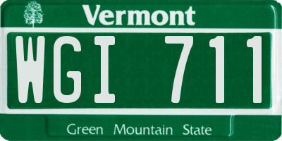 VT license plate WGI711