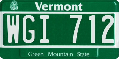 VT license plate WGI712