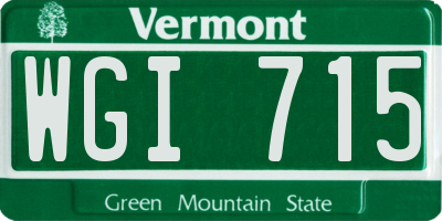 VT license plate WGI715