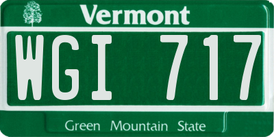 VT license plate WGI717