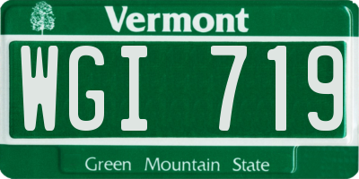 VT license plate WGI719