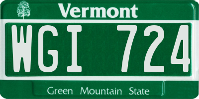 VT license plate WGI724