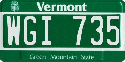 VT license plate WGI735