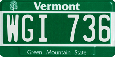 VT license plate WGI736