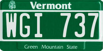 VT license plate WGI737