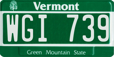 VT license plate WGI739