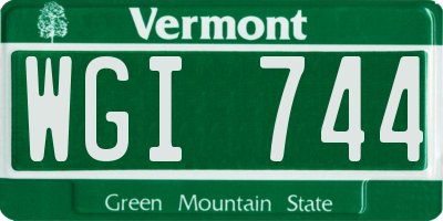 VT license plate WGI744