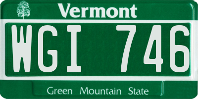 VT license plate WGI746
