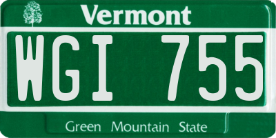 VT license plate WGI755