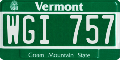 VT license plate WGI757