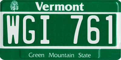 VT license plate WGI761