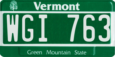 VT license plate WGI763