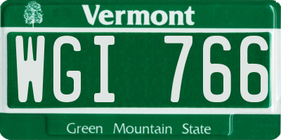 VT license plate WGI766