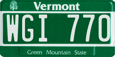 VT license plate WGI770