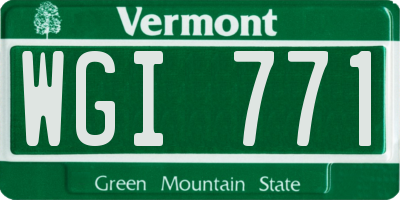 VT license plate WGI771
