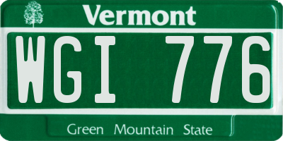 VT license plate WGI776