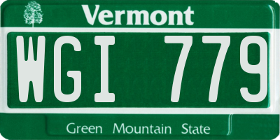 VT license plate WGI779