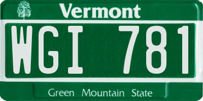 VT license plate WGI781