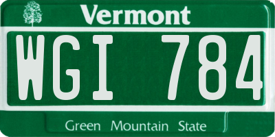VT license plate WGI784