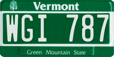 VT license plate WGI787