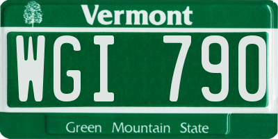 VT license plate WGI790
