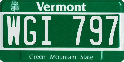 VT license plate WGI797