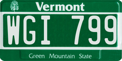 VT license plate WGI799