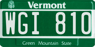 VT license plate WGI810