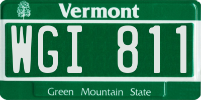 VT license plate WGI811