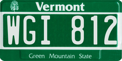 VT license plate WGI812