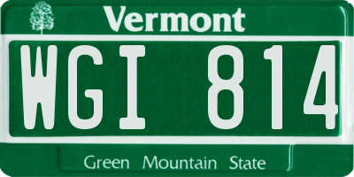 VT license plate WGI814