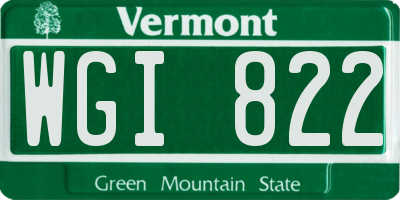 VT license plate WGI822