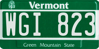 VT license plate WGI823