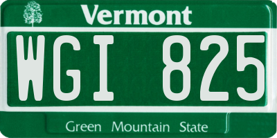 VT license plate WGI825
