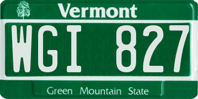 VT license plate WGI827