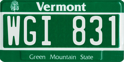 VT license plate WGI831