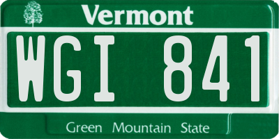 VT license plate WGI841